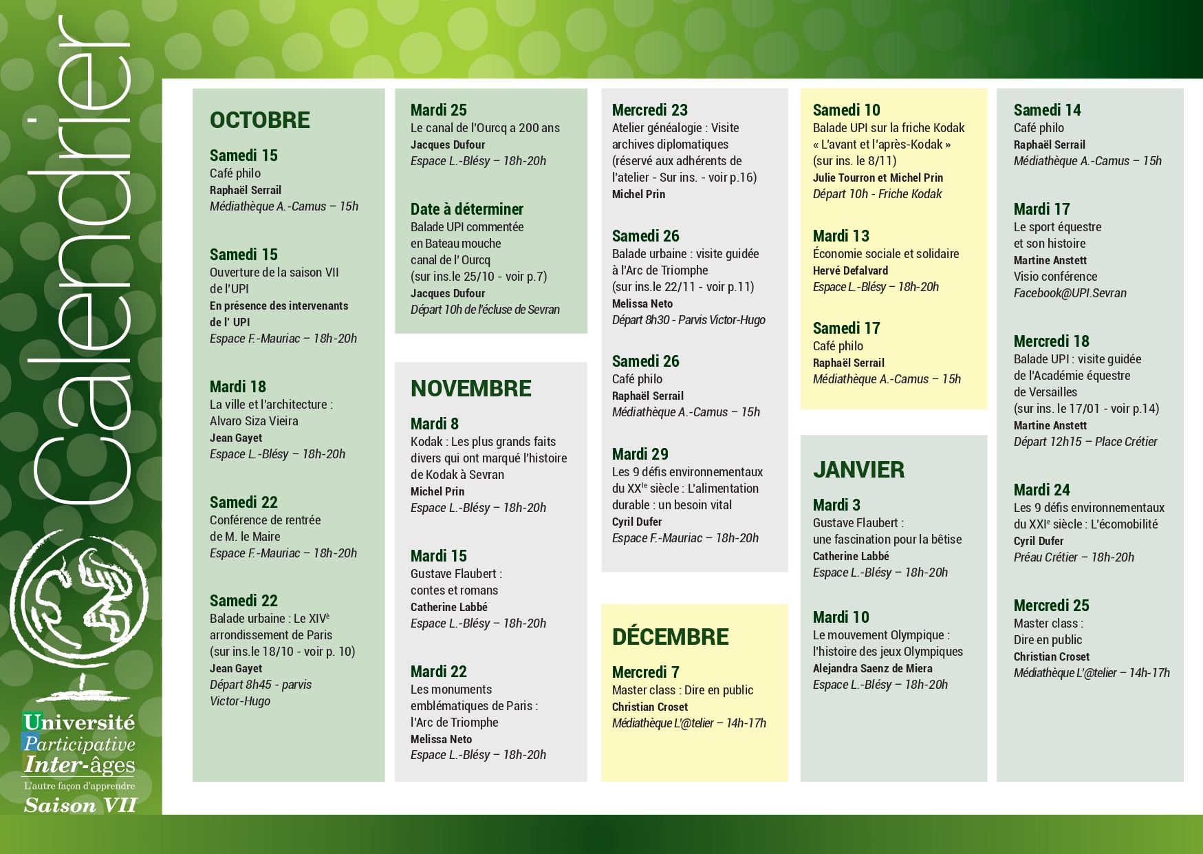 Calendrier upi