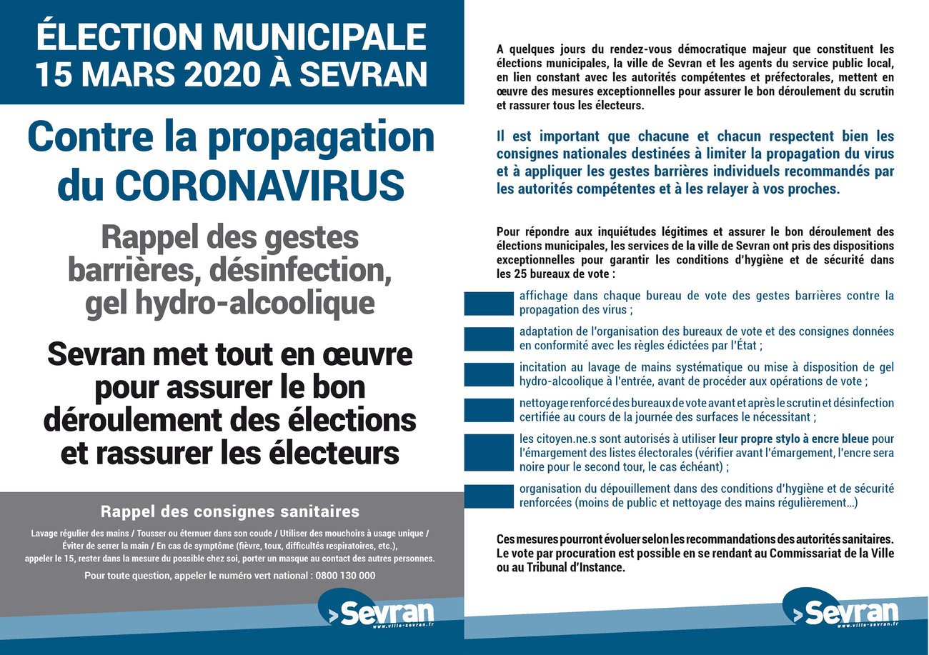 Covid19 Communiques De Stephane Blanchet Maire De Sevran Mairie De Sevran